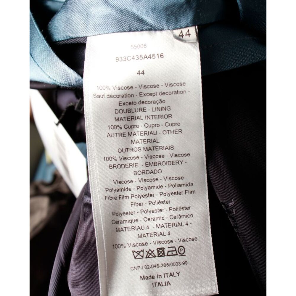 Dior x Sorayama Embroidered Souvenir Bomber Jacket in Blue Viscose - Picture 5 of 5